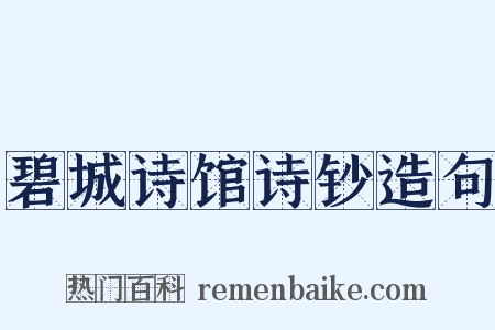 碧城诗馆诗钞造句是什么意思的图片
